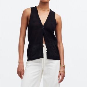 Madewell Black V-neck Sweater Vest Small NWT